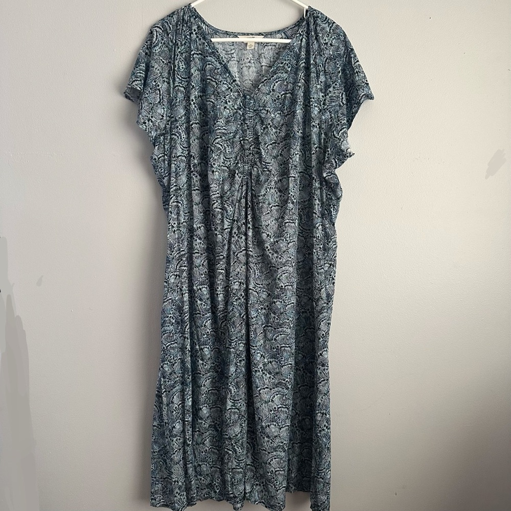 Women’s 2x midi dress flutter short sleeve 20-22 summer terra & sky 2xl 20w - Picture 3 of 10